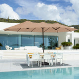 AONETOZ 15ft Large Patio Umbrella,Double Sided Big Umbrella For Patio,Extra Large Outdoor Umbrella,Khaki AONETOZ