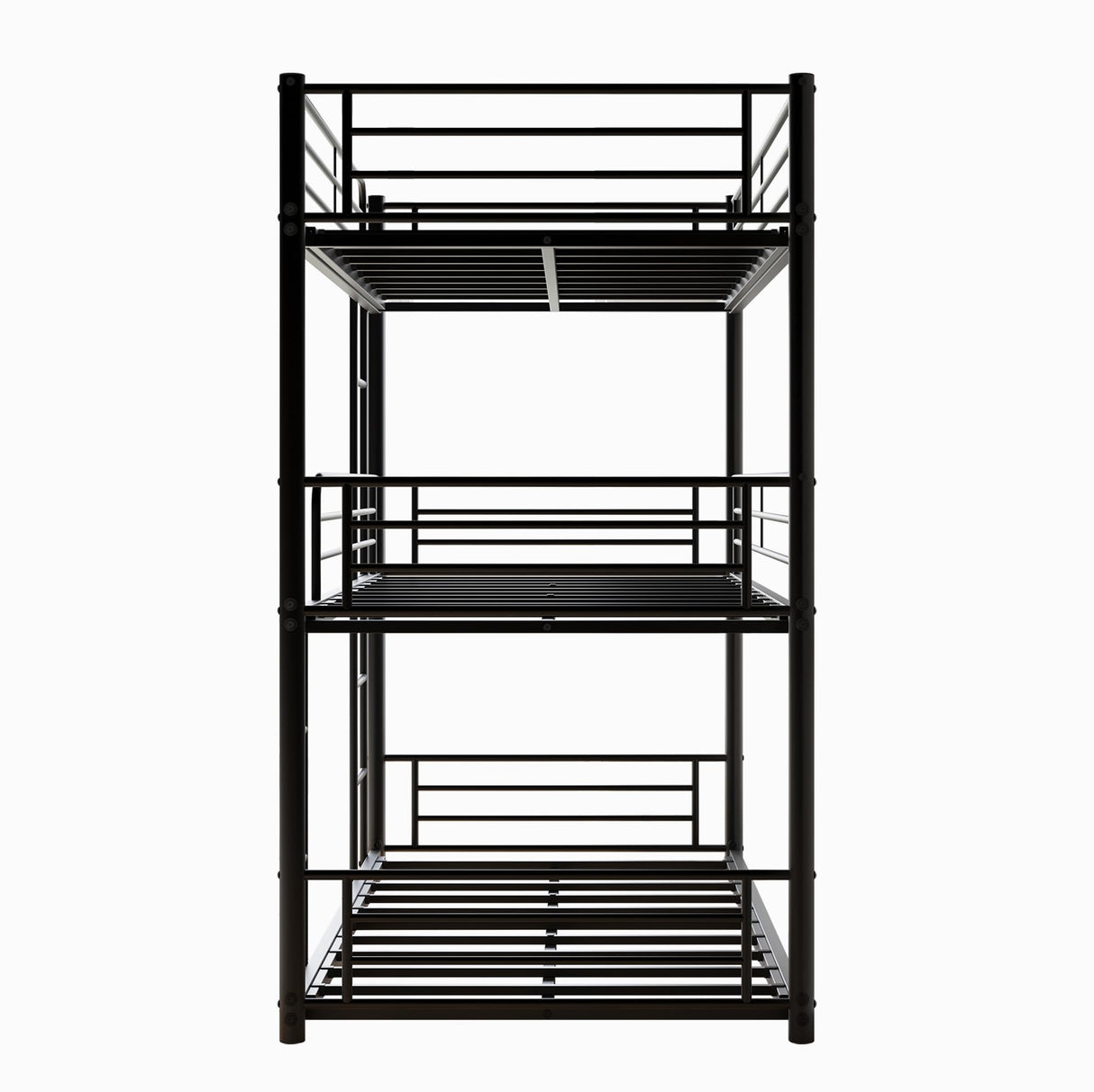 Bellemave Twin Triple Bunk Bed for 3, bunk Bed for 3 Person, 3 bunk beds for Kids/Adults/Teenagers, Black (Non-Removable) Bellemave