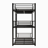 Bellemave Twin Triple Bunk Bed for 3, bunk Bed for 3 Person, 3 bunk beds for Kids/Adults/Teenagers, Black (Non-Removable) Bellemave