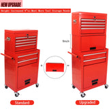 6 Drawer Rolling Tool Chest,Red Large Tall Tool Box with Wheels,Lockable Stand up Toolbox,Metal Garage Tool Cabinets Organizer,Rolling Tool Cart for Workshop Garvee