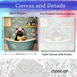 JUJUHOOD Funny Bathing Cat Paint by Numbers Kit for Adults Beginner & Kids Ages 8-12,Black Cat Paint by Number Without Easel, Simple Paint by Numbers for Gift Home Wall Decor (10x10Inch) JUJUHOOD