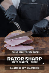 Dalstrong Carving Knife & Meat Fork Set - Gladiator Series Elite - 8" Honing Rod - Forged HC German Steel - 9 inch Carving Knife & Sheath - Hollow Ground Carving Set - Matching Fork - NSF Certified Dalstrong