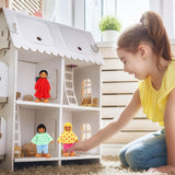 ONEST 11 Pieces Wooden Dollhouse Family Set Mini People Figures Sets Dollhouse Dolls Wooden Doll Family Pretend Play Figures Accessories for Pretend Dollhouse Toy ONEST