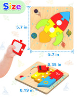 Yetonamr Wooden Toddler Puzzles Gifts Toys for 1 2 3 Years Old Boys Girls, 6 Vehicle Shape Montessori Toys Educational Blocks Kids Toys Gift Baby Learning Toy Age 1-3, 2-4 Yetonamr