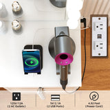 Makeup Vanity Desk with Lighted Mirror & Power Outlet & 5 Drawers, Vanity Table with 3 Lighting Modes Brightness Adjustable, Sliding Storage, White Vanity Set for Bedroom SMOOL