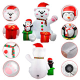 GUDELAK 6 Ft Christmas Inflatables Outdoor Decorations, LED Light Up Polar Bear and Penguin Inflatable Christmas Blow Up Yard Decorations for Garden Lawn Indoor Xmas Holiday Party Decor GUDELAK