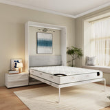 Farmhouse Murphy Bed Queen, 85" Wall Bed Folds to Save Space, Concealed Bed Frame with Hydraulic Rod and Wall Mounted Features for Apartment/Office/Guest Room Bobve