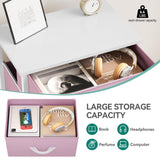 YITAHOME 5 Drawers Dresser - Fabric Dresser, Organizer Unit for Living Room, Closets(Pink) YITAHOME