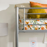 Walker Edison Silver Metal Twin over Loft Bunk Bed Twin Size Bedframe with Ladder Walker Edison