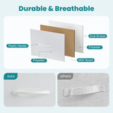 OLIXIS Dresser for Bedroom, 9 Storage Drawers, Wide Fabric Closet Chests Organizer Tower Furniture, TV Stand with Wooden Top Metal Frame for Clothes, Living Room, Hallway, Entryway, White OLIXIS