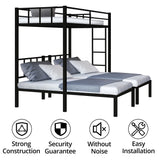 Metal Triple Bunk Bed, Detachable Triple Bunkbed for 3 with Guardrails & Ladder, Twin Over Twin & Twin Bunk Bed Can Be Separated into 3 Twin Beds for Teens, Adults, No Box Spring Needed, Easy Assembly LLS