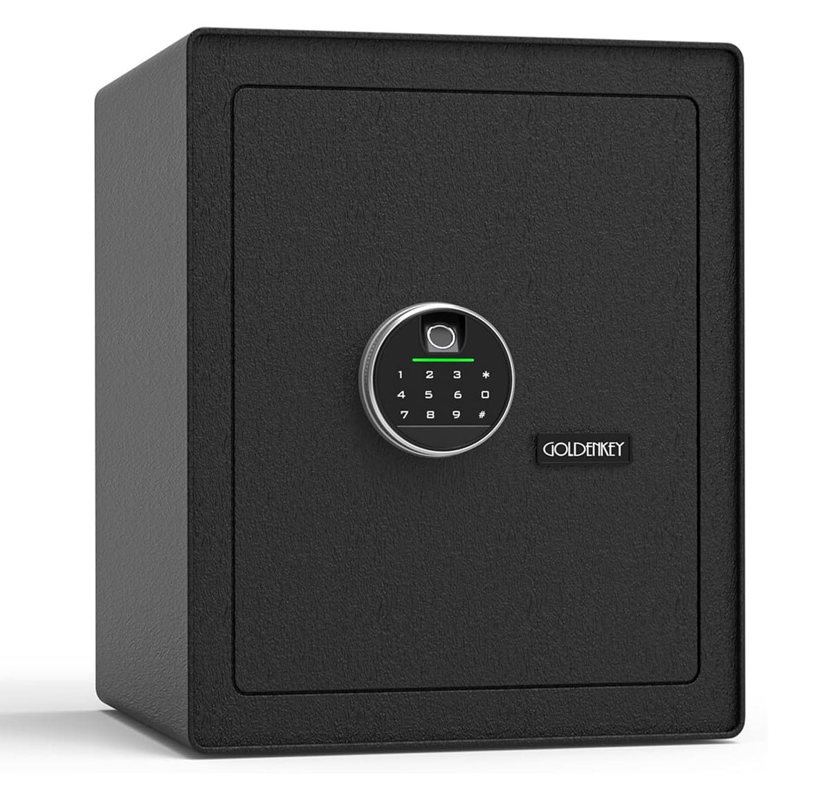 <2.3 Cu.Ft> Biometric Safe with Fingerprint Lock and Code,Strong Steel Digital Safe box with Removable Shelf for Document, Valuables and Guns in Home, Office or Hotel, 13.79"D x 13.79"W x 15.75"H GOLDENKEY