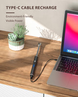 RONXS Candle Lighter, Electric Lighter, Rechargeable Type C Lighters Arc Lighter with LED Battery Display, Flameless Long Lighters for Candles Grill BBQ Camping (Black) RONXS