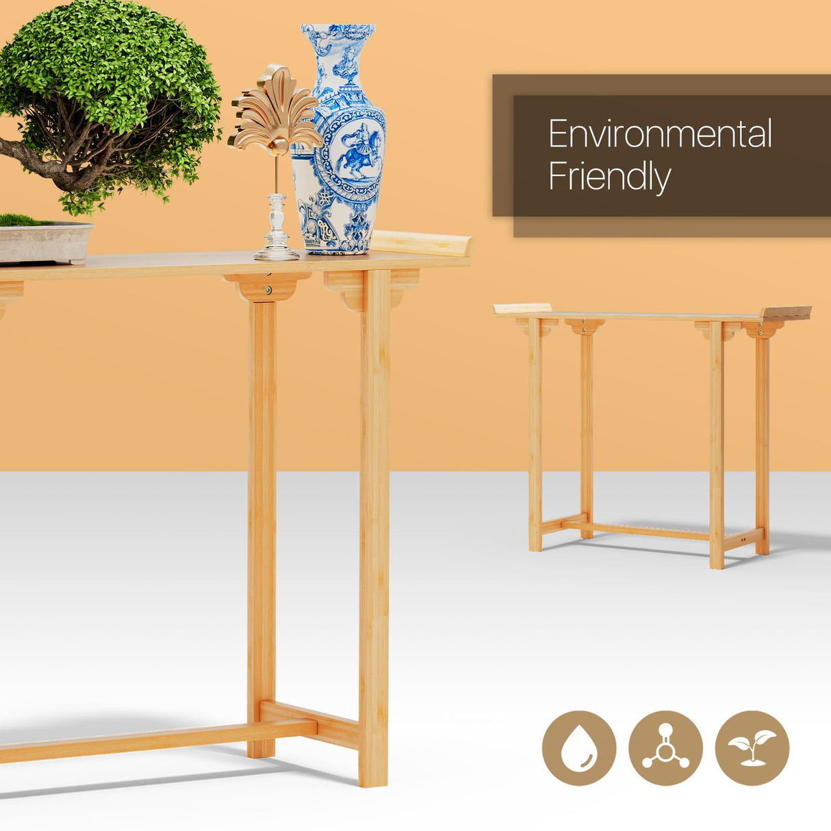 MoNiBloom Console Table, Industrial Entryway Table, Narrow Sofa Table with Shelves, Entrance Table for Entryway Hallway Living Room MoNiBloom