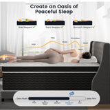 Ruoysun 10 Inch Full Size Mattress in a Box, 7-Zone Contouring Support Hybrid Full Bed Matress, Pocketed Springs with Memory Foam, Comfort Sleep, Motion Isolation, CertiPUR-US Certified, Medium Firm Ruoysun