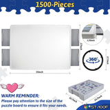 STAOOF Puzzle Board, 1500 Pieces Plastic Rotating Puzzle Table with Drawers and Cover - 35" x 27" Portable Jigsaw Puzzle Board for Adults - Puzzle Tray Accessories - Lazy Susan Spinning Puzzle Boards STAOOF