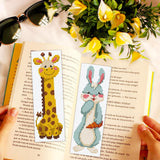 ACRNIGHEET 6PCS Cross Stitch Bookmark Kit for Beginner Cartoon Animals Stamped Cross Stitch Kits for Adults DIY Embroidery Bookmark Kits Crossstitch Kits Adult with Instructions Hand Craft Gift 11CT ACRNIGHEET
