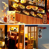 DIY Miniature House Kit with LED Light,Japanese Style Dollhouse Miniature House Kit,Mini House kit Ideal Gifts for Birthday Christmas CHOOYIH