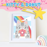 Astrakuma Studio Paint by Numbers for Kids Ages 8-12 - Cat Donut Painting by Number Kits with Pre Drawn Canvas Boards, Small Animals Paint and Sip Kit for Beginner Artist, Easy Acrylic Paint-By-Number Astrakuma Studio