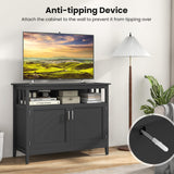 LOKO Buffet Cabinet with Storage, Freestanding Kitchen Cabinet with Adjustable Shelf, Storage Sideboard Console Table, 45 x 20 x 36 inches (Black) LOKO