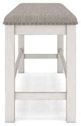 Signature Design by Ashley Robbinsdale 49" Counter Height Dining Bench, Antique White Signature Design by Ashley