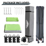 EAGLE PEAK 13x13 Straight Leg Pop Up Canopy Tent Instant Outdoor Canopy Easy Single Person Set up Folding Shelter w/Auto Extending Eaves 169 Square Feet of Shade (Gray) EAGLE PEAK