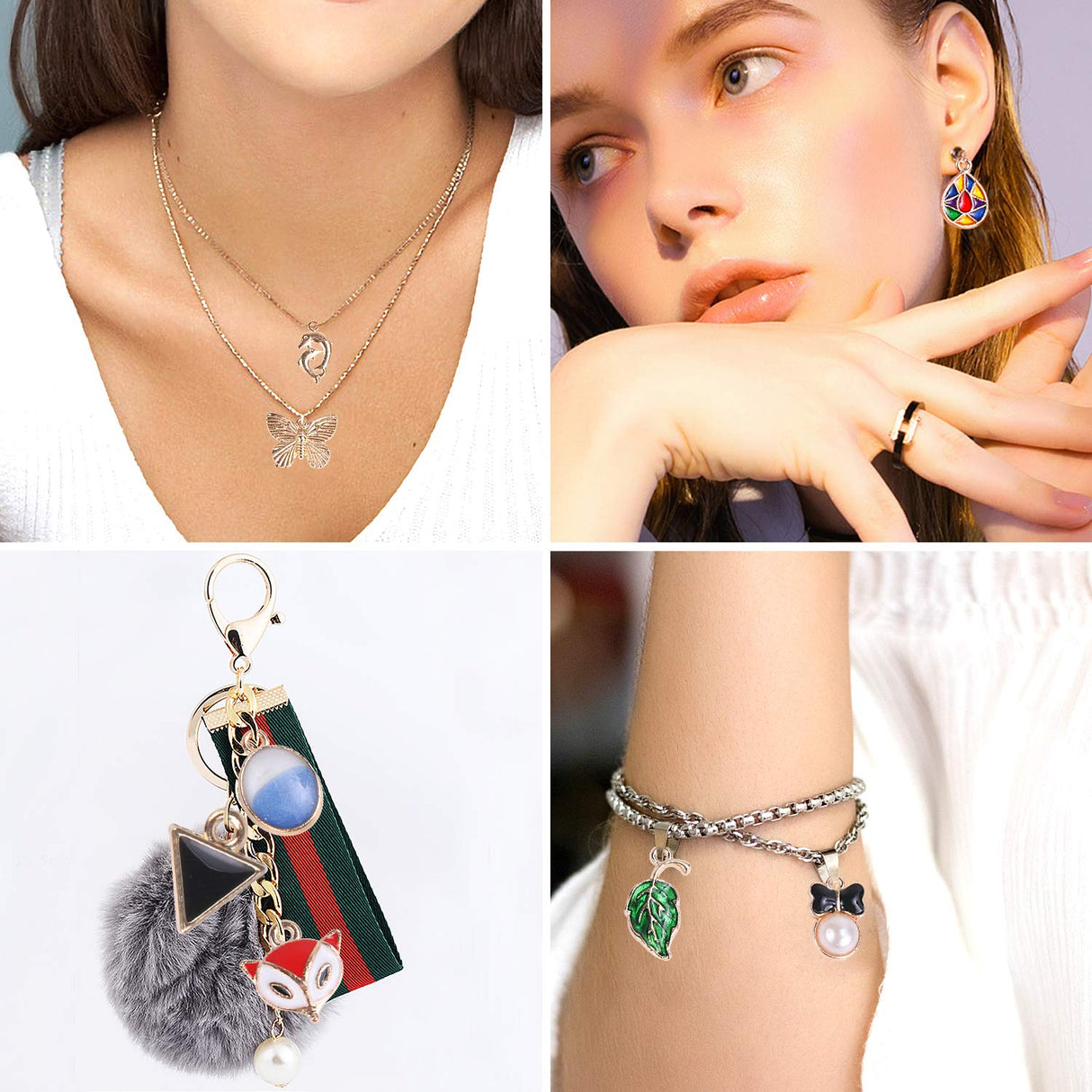 SANNIX 350Pcs Bracelet Charms Jewelry Making Charms Assorted Gold Plated Enamel Pendants for DIY Necklace Bracelet Earring Craft Supplies SANNIX