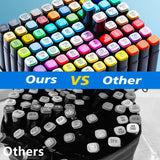 ATOPSHINY Alcohol Markers 168 Colors Drawing Pens Set Dual Tip Permanent Art Markers for Kids and Adult Gifts-168 Black Shell Refillable ATOPSHINY