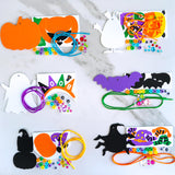 Winlyn 24 Sets Halloween Craft Kits DIY Art Sets Spider Bat Ghost Pumpkin Foam Stickers for Kids Fall Home Classroom Activities Trick-or-Treat Party Favors Winlyn