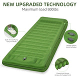 FNARMW Camping Sleeping Pad, Extra Thick 5 Inch Camping Mat with Pillow Built-in Foot Pump Inflatable Sleeping Pads Compact for Camping Backpacking Hiking Traveling Tent（Green） FNARMW