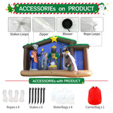 DomKom Large 8FT Christmas Inflatables Nativity Scene Outdoor Decorations, LED Lights Holiday Blow Up Yard Decoration Nativity Sets for Garden Lawn Yard Decor DomKom