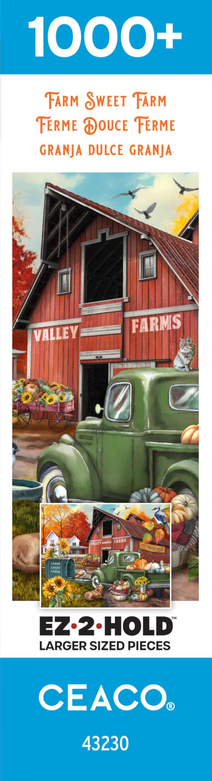 Ceaco - Farm Sweet Farm - 1000 Oversized Piece Jigsaw Puzzle