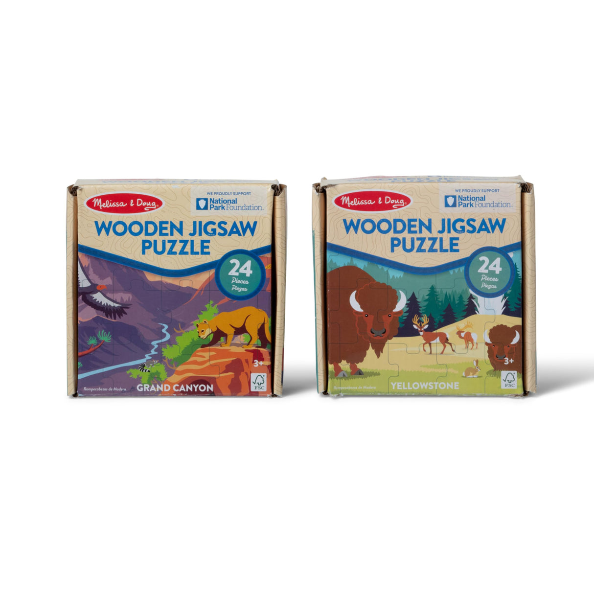Melissa & Doug National Parks Yellowstone & Grand Canyon 24pc Jigsaw Puzzle Bundle for Boys and Girls Ages 3+ Melissa & Doug
