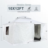 Domi 10' x 12' Universal Winter Gazebo Cover for Hardtop Gazebos,Outdoor Waterproof Enclosed Cover with Sidewalls and Mesh Windows,White (Gazebo not Included) domi outdoor living