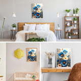 GDYEEH DIY 5D White and Blue Flowers Diamond Art Kits, Round Full Drill Poppies Diamond Painting Picture, Fantasy Painting by Numbers Art Kits for Adults Beginners Home Wall Decor 12x16 inch GDYEEH