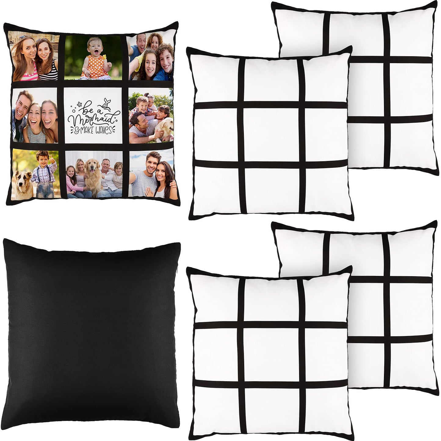 Sublimation Blanks Panel Pillow Case DIY Polyester Cushion Cover 17.7 x 17.7 Inch for Sublimation Printing Sofa Couch No Pillow Insert (6)