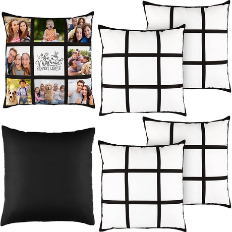 Sublimation Blanks Panel Pillow Case DIY Polyester Cushion Cover 17.7 x 17.7 Inch for Sublimation Printing Sofa Couch No Pillow Insert (6) Patelai