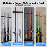 OH MY WOW Fishing Rod Holder Wall Mount – Vertical Storage Rack for 6 Rods, Durable Fishing Pole Organizer for Home, Garage, and Outdoor Use OH MY WOW