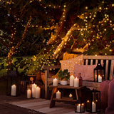 JEWHUN F3 170 FT 500 LED Christmas Lights Indoor,Warm White Christmas String Lights for Outside, Green Wire Plug in Outdoor String Lights,Christmas Tree Lights for Halloween Party Wedding JEWHUN