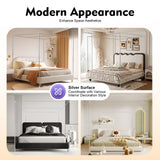 JAYEUW Canopy Bed Frame King Size Canopy Bed Frame & Bed Poles Stainless Steel Fit for Four-Corner Bed (King) JAYEUW