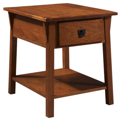 Leick Home 9066-SC Mission End Table with Locking Secret Compartment Made with Solid Wood, for Living Rooms, Russet Finish Side Table with Secret Compartment - WoodArtSupply