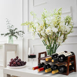 Peohud Acacia Wood Countertop Wine Rack, 8 Bottles Wooden Wine Holder Stand, 2 Tier Free Standing Wine Storage Display Shelf for Home Kitchen Bar Table Top Cabinet Pantry Wine Cellar Basement Peohud