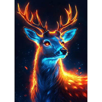 HEIBAGO Deer Diamond Art Kits for Adults, 5D Full Drill Round Animal Painting Gems with Deer Animal Diamond Painting, Diamond Dots Perfect for Home Wall Decor 12x16inch