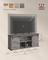 VASAGLE TV Stand for TVs up to 65 Inches, Farmhouse Entertainment Center with Sliding Barn Doors, TV Console Table for Living Room, Misty Gray ULTV324G68 VASAGLE