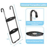 HBTower Trampoline Ladder, 2 Steps with Wide Steps, Trampoline Storage Bag, Universal Hook, 220 lbs Capacity Trampoline Accessories for Children Kids, Black HBTower