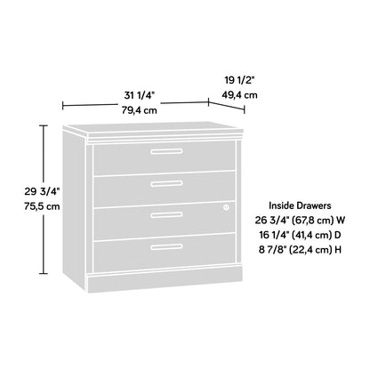 Sauder Aspen Post Lateral File, L: 31.26" x W: 19.45" x H: 29.72", Prime Oak Finish - WoodArtSupply