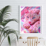 ZHUDENGXJL Leopard Diamond Art Kits for Adults,DIY Pink Leopard Diamond Painting Kits for Beginners,5D Full Round Drill Gem Art with Paint by Diamonds for Adults Home Wall Decor 12 X 16Inch ZHUDENGXJL