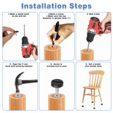 DSLSQD 12 Pack Furniture Leveling Feet Adjustable Furniture Feet Table Legs Heavy Duty Leveling Feet Screw on Furniture Levelers for Table Cabinets Chairs Bar Stool Desk Dresser Wood Legs (M6) DSLSQD