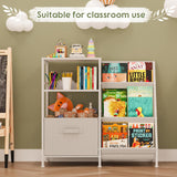Kids Bookcases Montessori Bookshelf Nursery Book Shelves And Toy Storage With Drawer Childrens Toddler Bookshelf Sturdy Metal Kid's Toy Storage Organizer For Kids' Rooms Playroom kindergarten Aokitsink