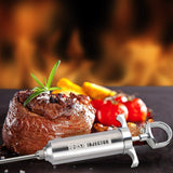 Grill Beast - 304 Stainless Steel Meat Injector Kit with 2-oz Large Capacity Barrel and 3 Professional Marinade Needles Grill Beast